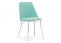 Стул на металлокаркасе Алдис катания лагун / белый матовый (50x57x81)