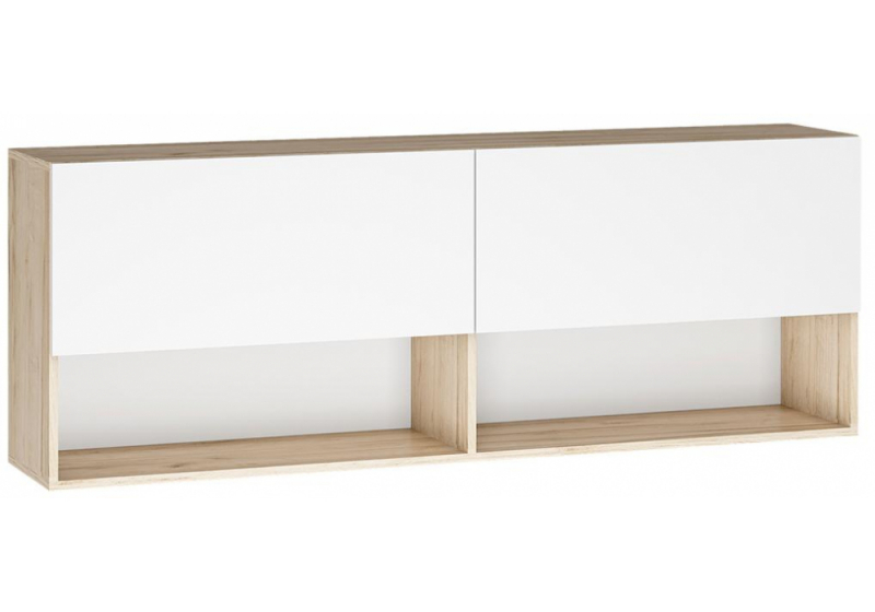 Шкаф Алетра ПЛ01-1600 дуб крафт серый / глянец белый (160x32x58). 