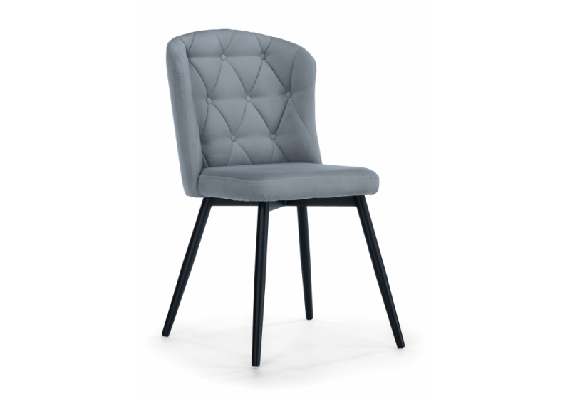 Стул на металлокаркасе Алиссум светло-серый / черный (48x54x85). 