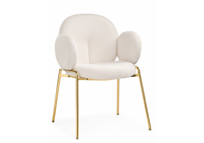Стул на металлокаркасе Kalipso white / gold (62x60x85). 