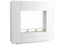 Готовые гостиные Румба белый / белый глянец (218,8x38,4x195)